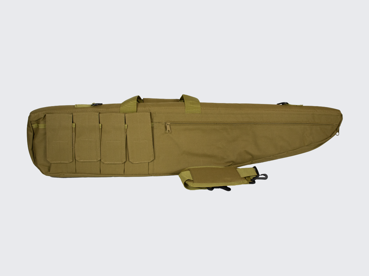 Kevyt hiekan värinen aselaukku max. 96 cm aseelle. Tan colored light gun bag for the gun max. 96 cm of lenght.