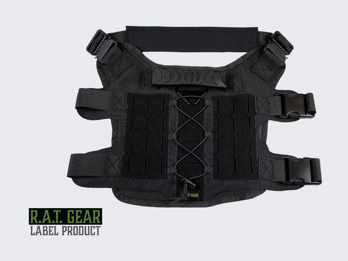 Mustat Cobra taktiset koiran valjaat. Black tactical dog harness.