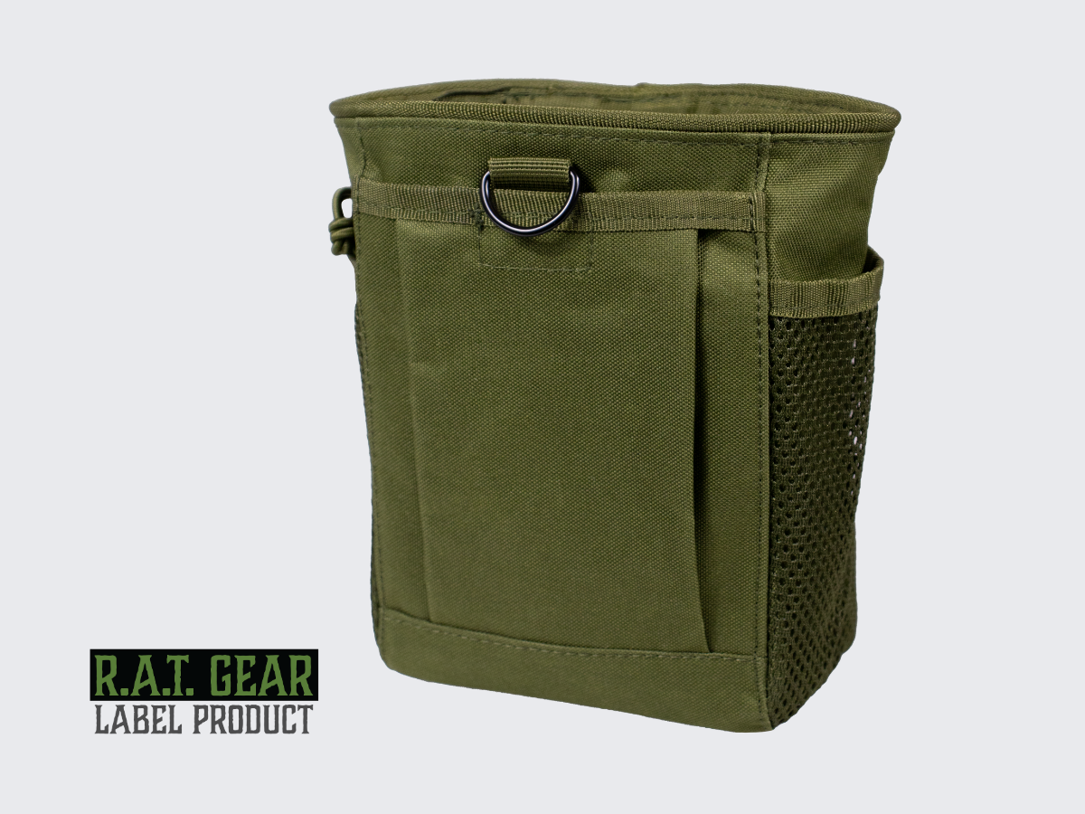 Vihreä dumppitasku kaikelle ylimääräiselle tavaralle ampuessa tai retkeillessä. Green dump pouch for all extra stuff when shooting, camping or hiking.