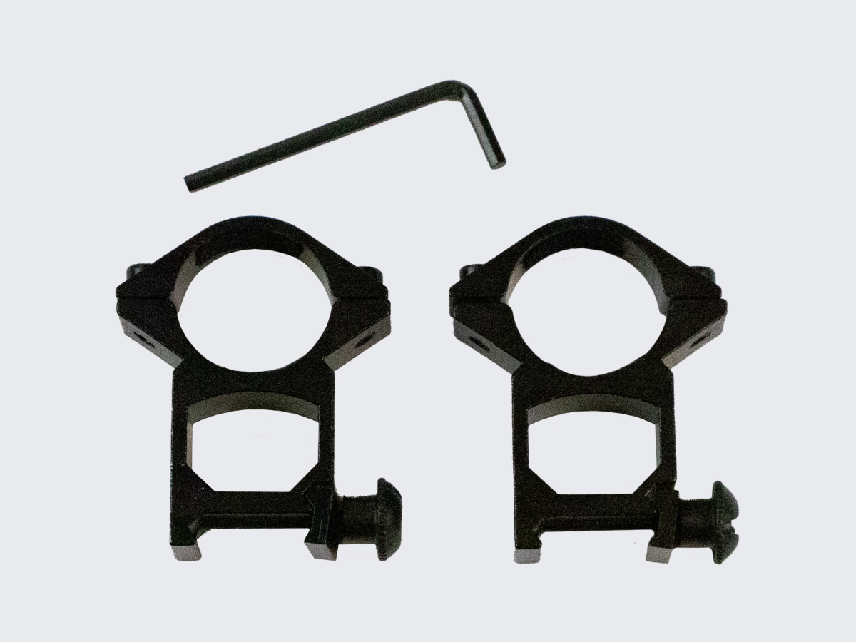 Kiväärin kiikarin jalusta 20 mm Picatinny kiskoon. Rifle scope mount for 20 mm Picatinny rail.