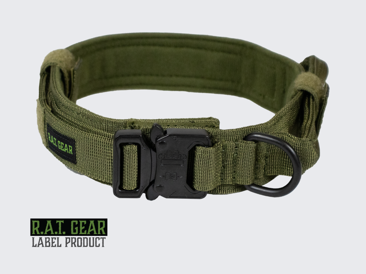 Vihreä Taktinen koiran kaulapanta Heavy Duty R.A.T. GEAR. Green Tactical Dog collar Heavy Duty R.A.T. GEAR.