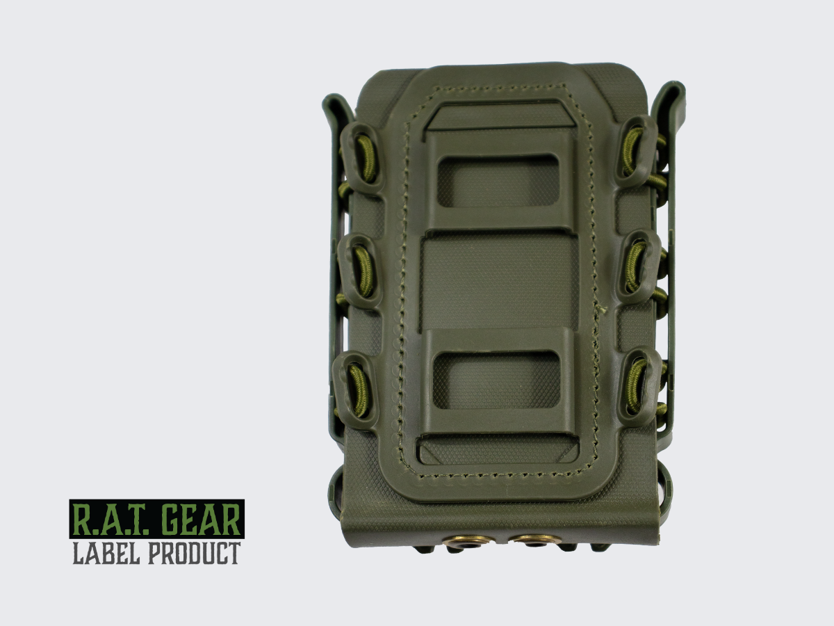 Vihreä kiväärin lipastasku TPR kaliipereille .223 / 5.56 / 7.62. Green rifle magazine pouch TPR for calibers .223 / 5.56 / 7.62.