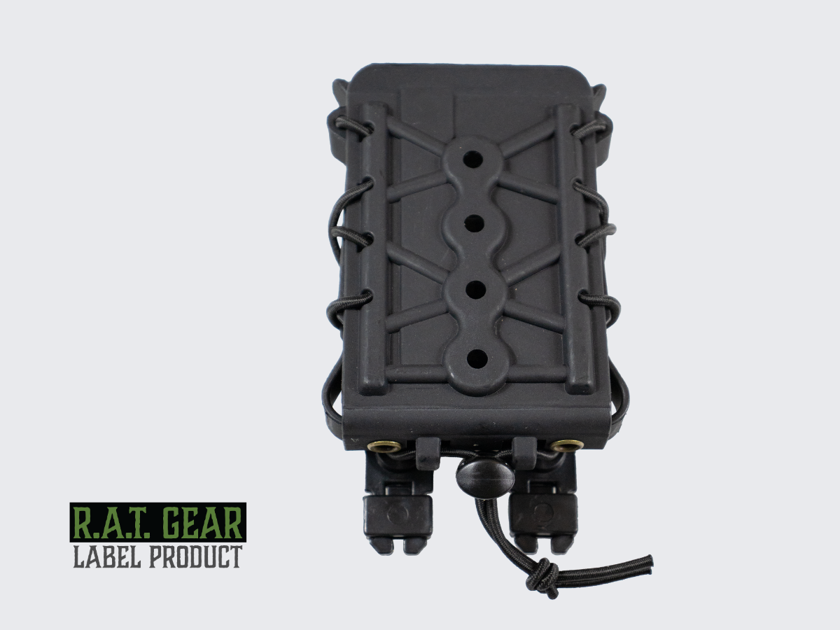 Musta kiväärin lipastasku TPU kaliipereille .223 / 5.56 / 7.62. Black rifle magazine pouch TPU for calibers .223 / 5.56 / 7.62.