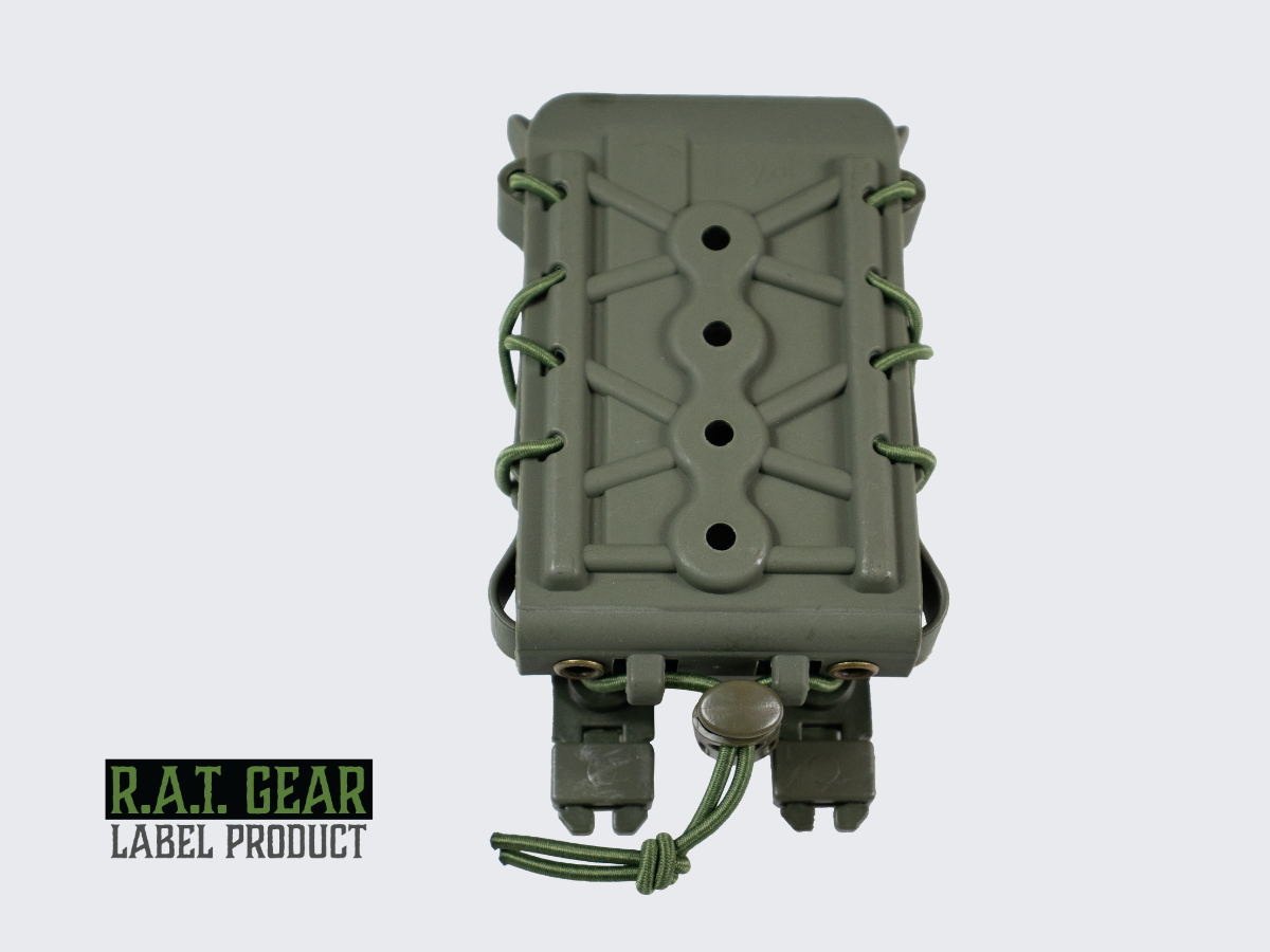 Vihreä kiväärin lipastasku TPU kaliipereille .223 / 5.56 / 7.62. Green rifle magazine pouch TPU for calibers .223 / 5.56 / 7.62.