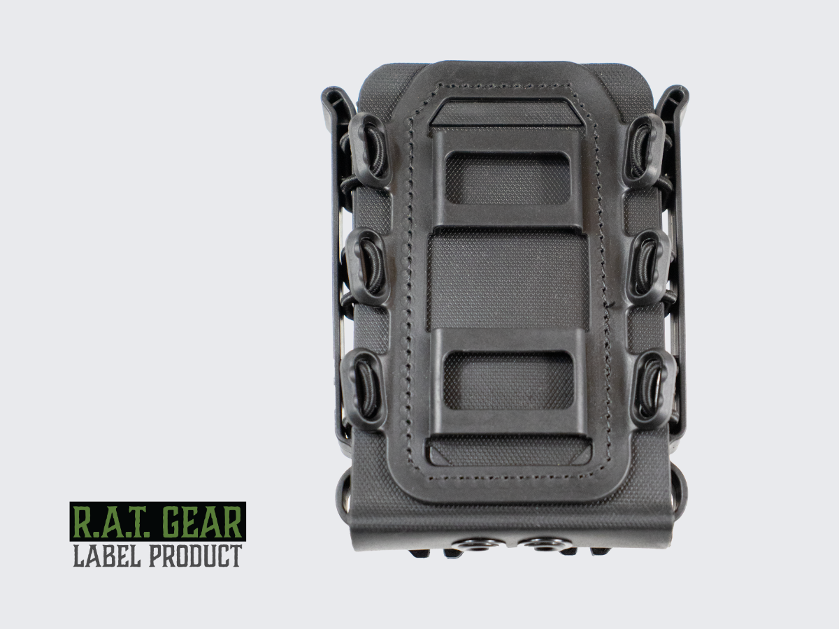 Musta kiväärin lipastasku TPR kaliipereille .223 / 5.56 / 7.62. Black rifle magazine pouch TPR for calibers .223 / 5.56 / 7.62.