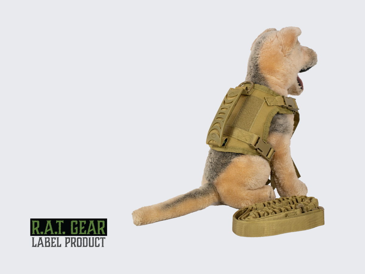 Tactical cat harness - small dog harness Tan