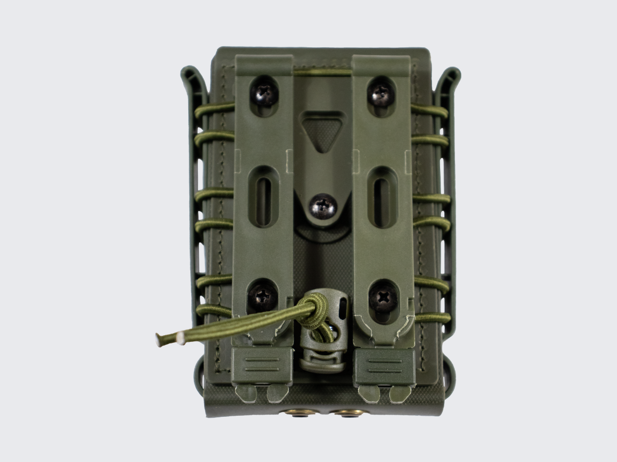 Vihreä kiväärin lipastasku TPR kaliipereille .223 / 5.56 / 7.62. Green rifle magazine pouch TPR for calibers .223 / 5.56 / 7.62.
