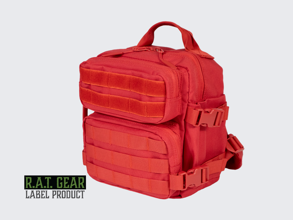Punainen MOlle yhteensopiva taktinen Prinsessa reppu. Röd MOLLE-kompatibel taktisk Prinsessa ryggsäck. Red MOLLE-compatible tactical Princess backpack.