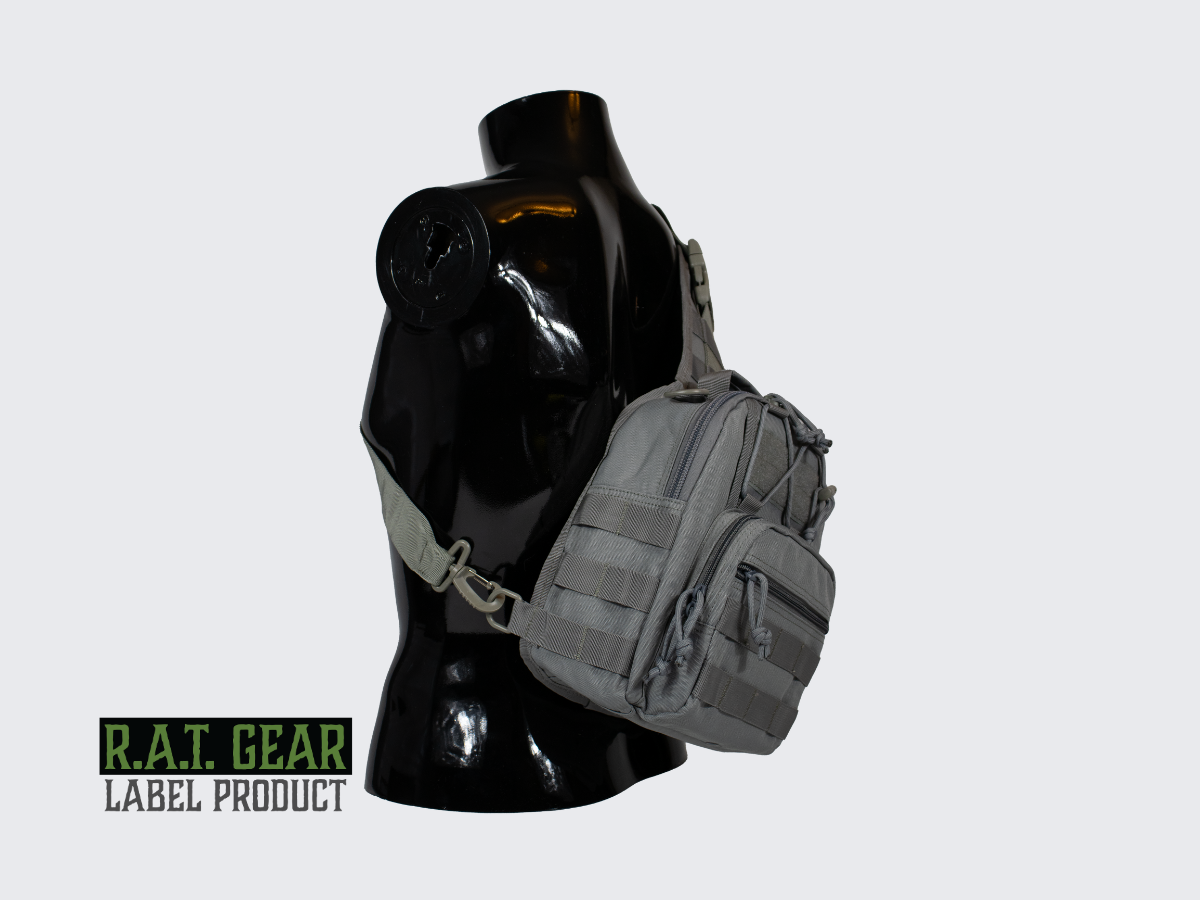 Harmaa pienikokoinen 6 litran olkareppu jokapäiväiseen käyttöön. Grey compact 6 liter sling bag for everyday use.