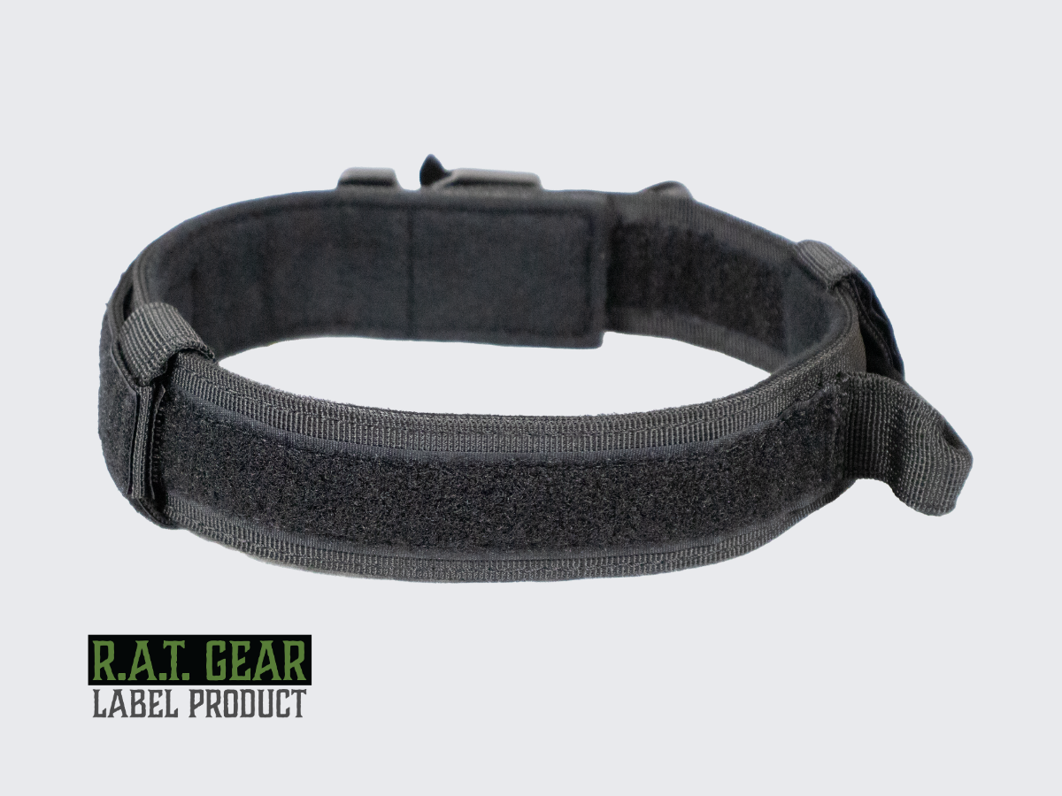 Musta Taktinen koiran kaulapanta Heavy Duty R.A.T. GEAR. Black Tactical Dog collar Heavy Duty R.A.T. GEAR.