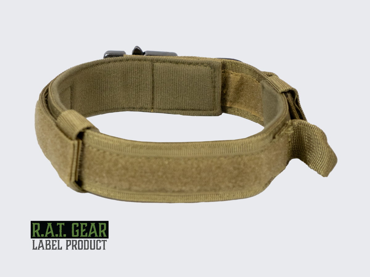 Hiekan värinen Taktinen koiran kaulapanta Heavy Duty R.A.T. GEAR. Tan colored Tactical Dog collar Heavy Duty R.A.T. GEAR.