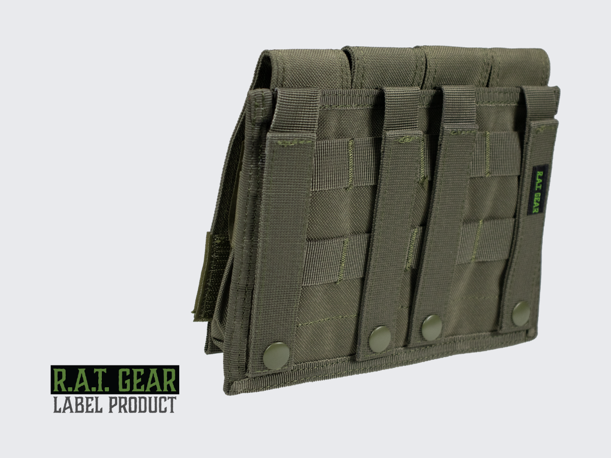 Magazine pouch for four pistol magazines Green