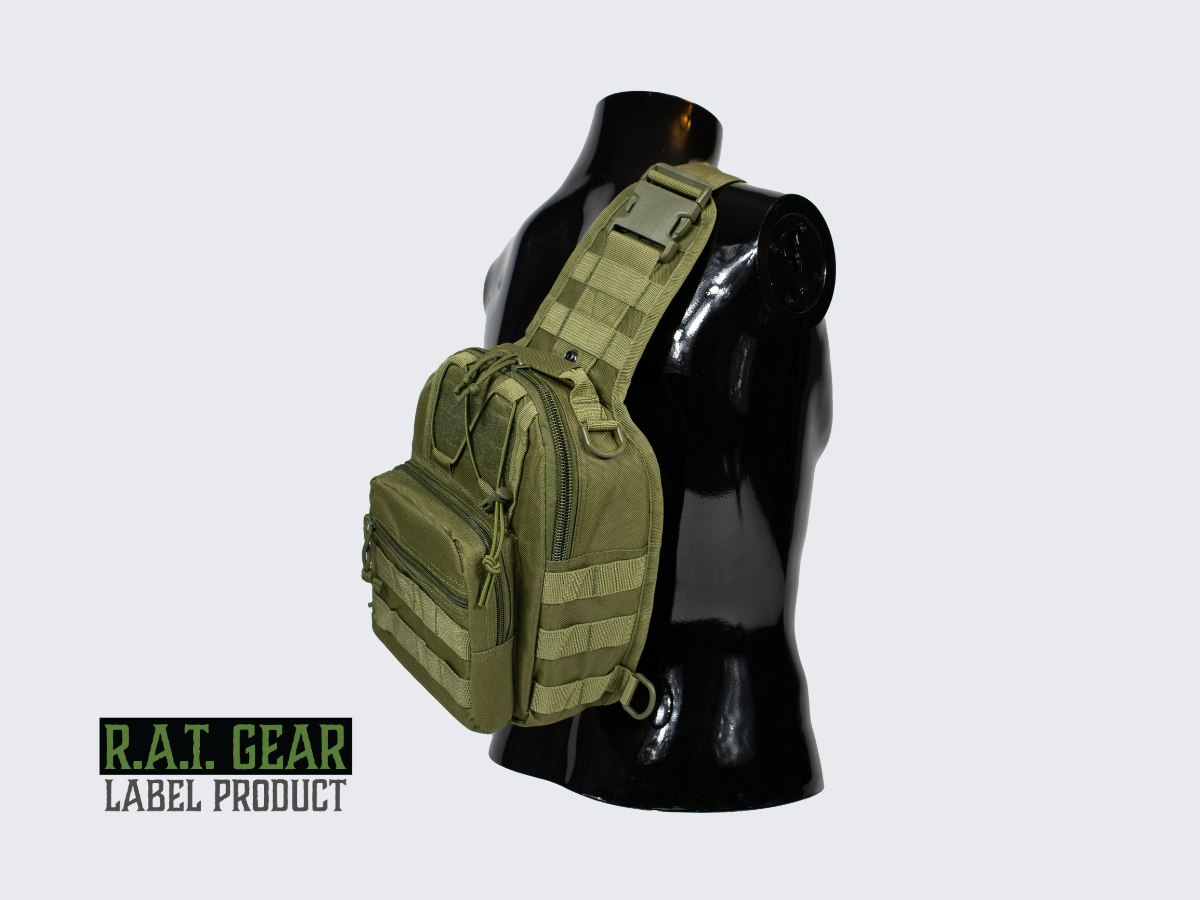 Vihreä pienikokoinen 6 litran olkareppu jokapäiväiseen käyttöön. Green compact 6 liter sling bag for everyday use.