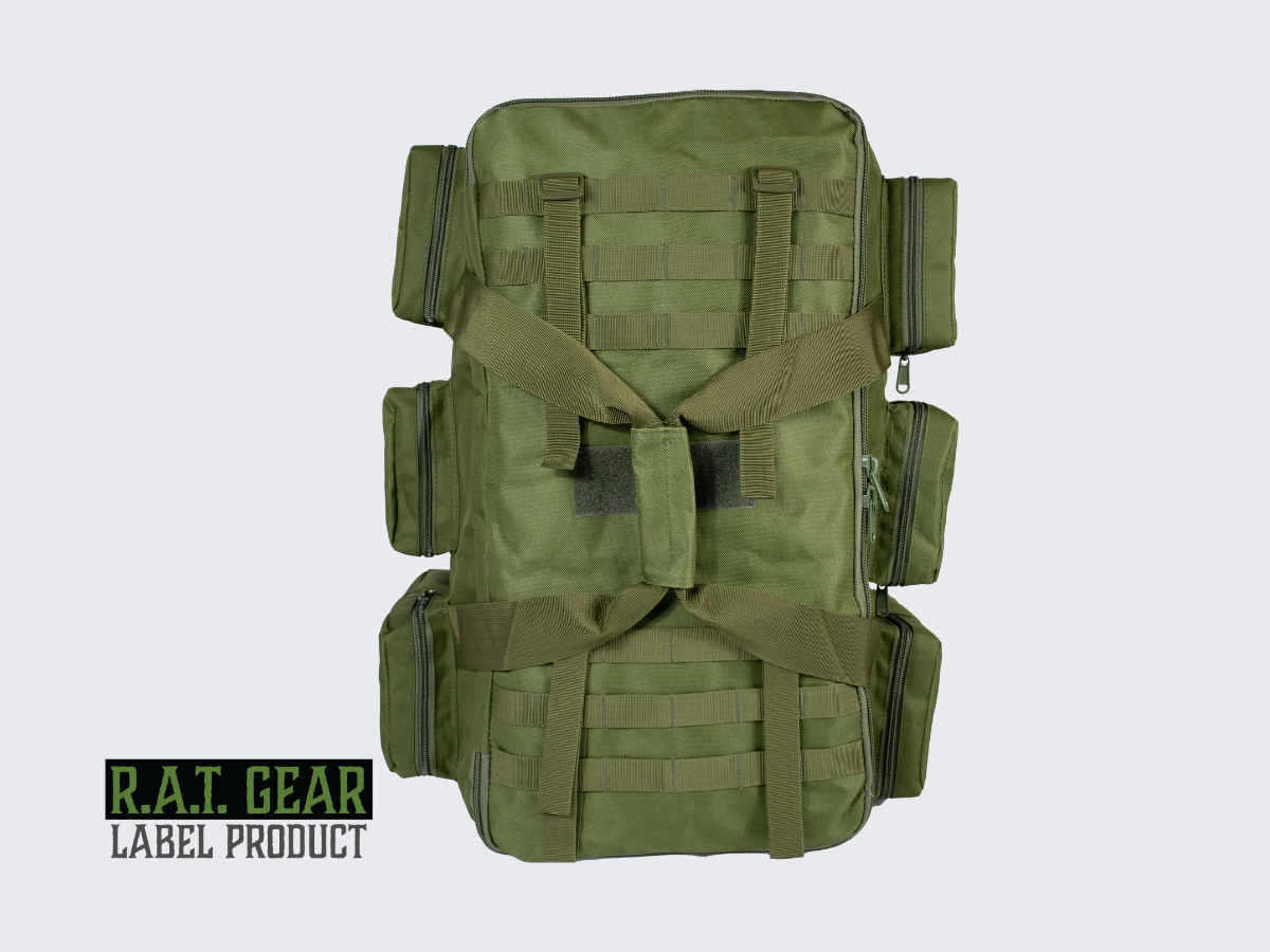 Vihreä 60 litrainen ratalaukku / keikkalaukku. Grön 60 liter Skyttebag / Utrustningsväska. Green 60 liter Range Bag / Gear Bag.