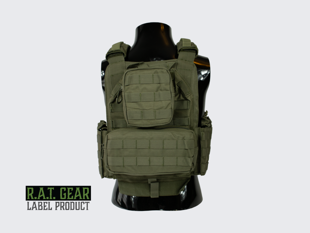 Monipuoliset ja kestävät MOLLE ja PALS yhteensopivat vihreät Plate Carrier VT-1 taisteluliivit. Versatile and durable MOLLE and PALS compatible green Plate Carrier VT-3 combat vest.
