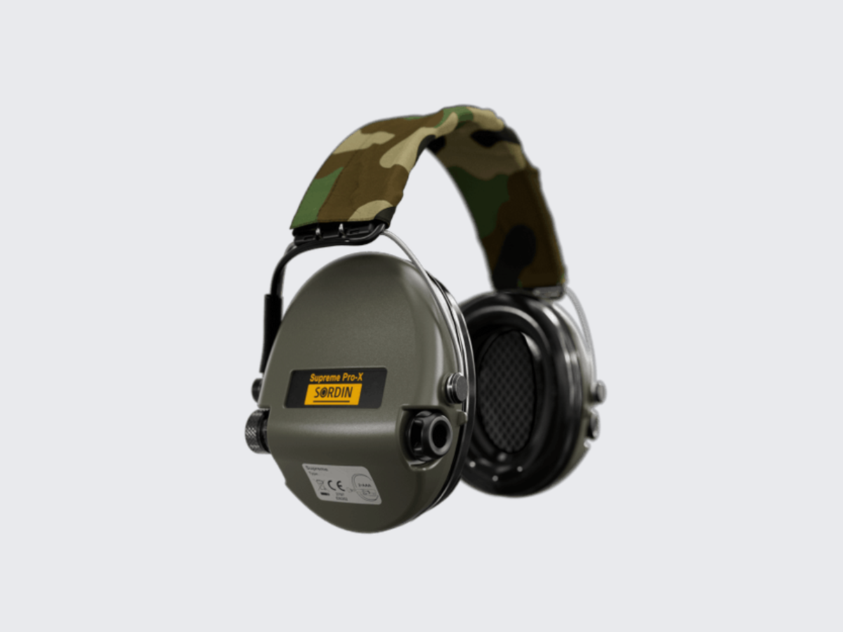 Sordin Supreme Pro-X Hear2 med GRÖN-CAMO pannband