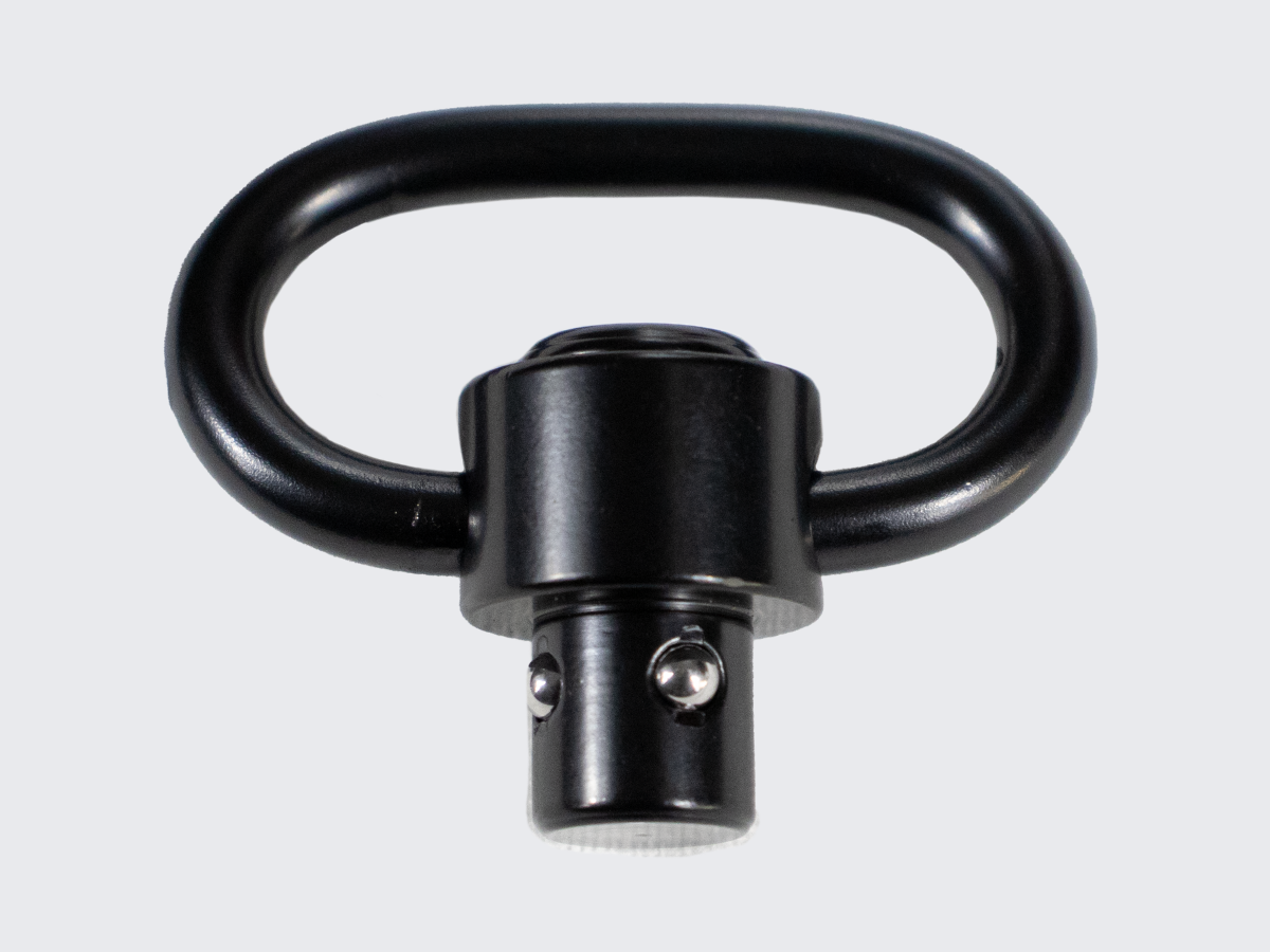 Ovaali Push button varaosa pikakiinnike kiväärihihnaan useimmille kivääri hihnoille. This oval push button quick clip for rifle sling spare part is designed for most rifle slings.
