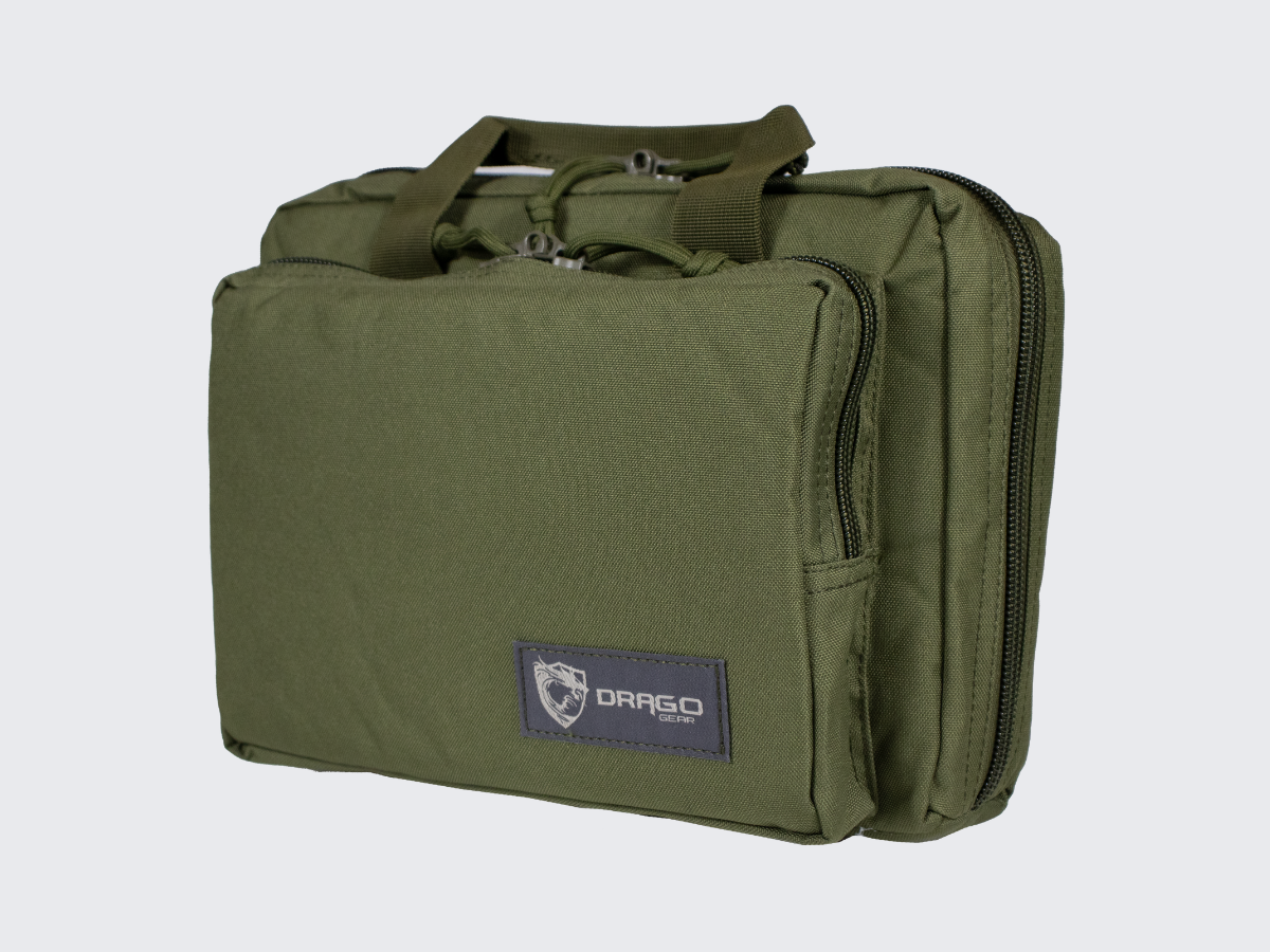 Gun case for two pistols Green
