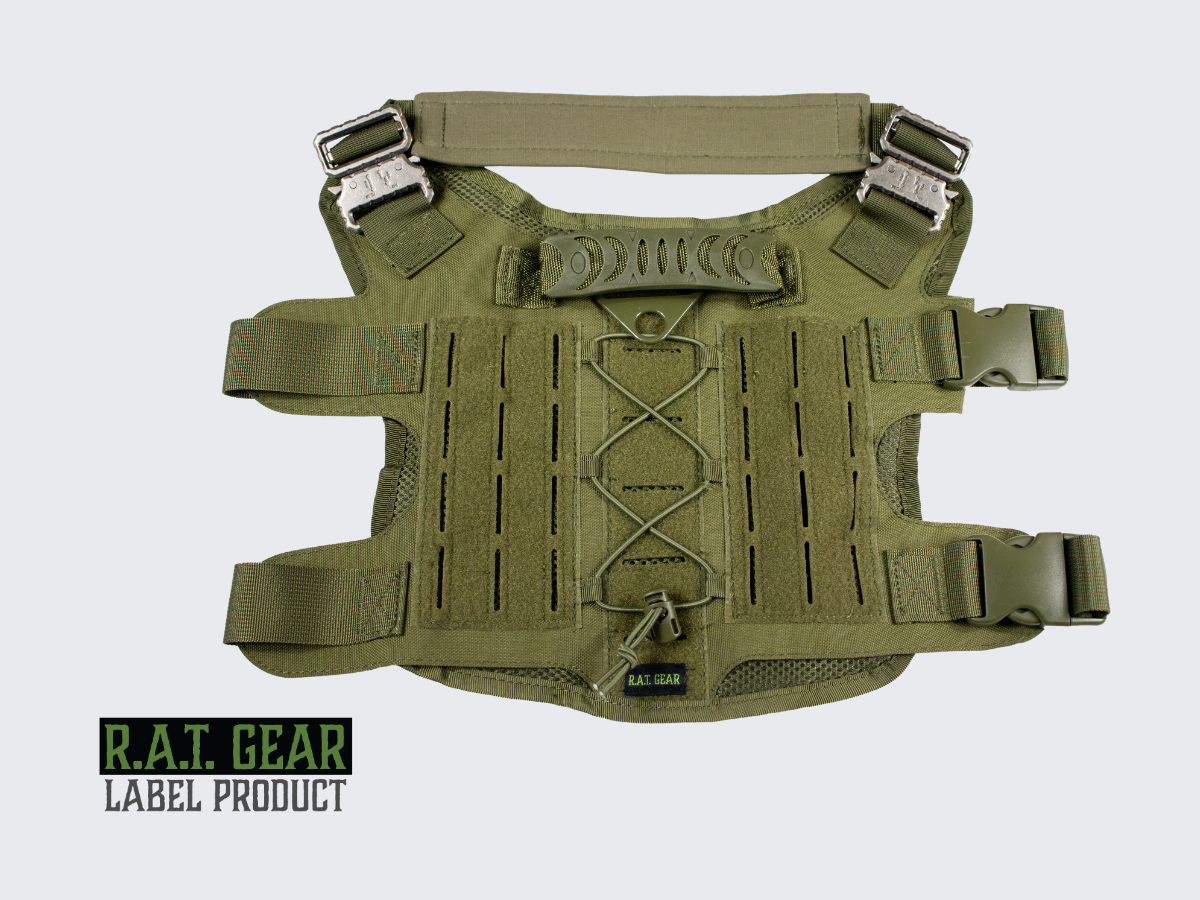 Vihreät Cobra taktiset koiran valjaat. Green Cobra tactical dog harness.