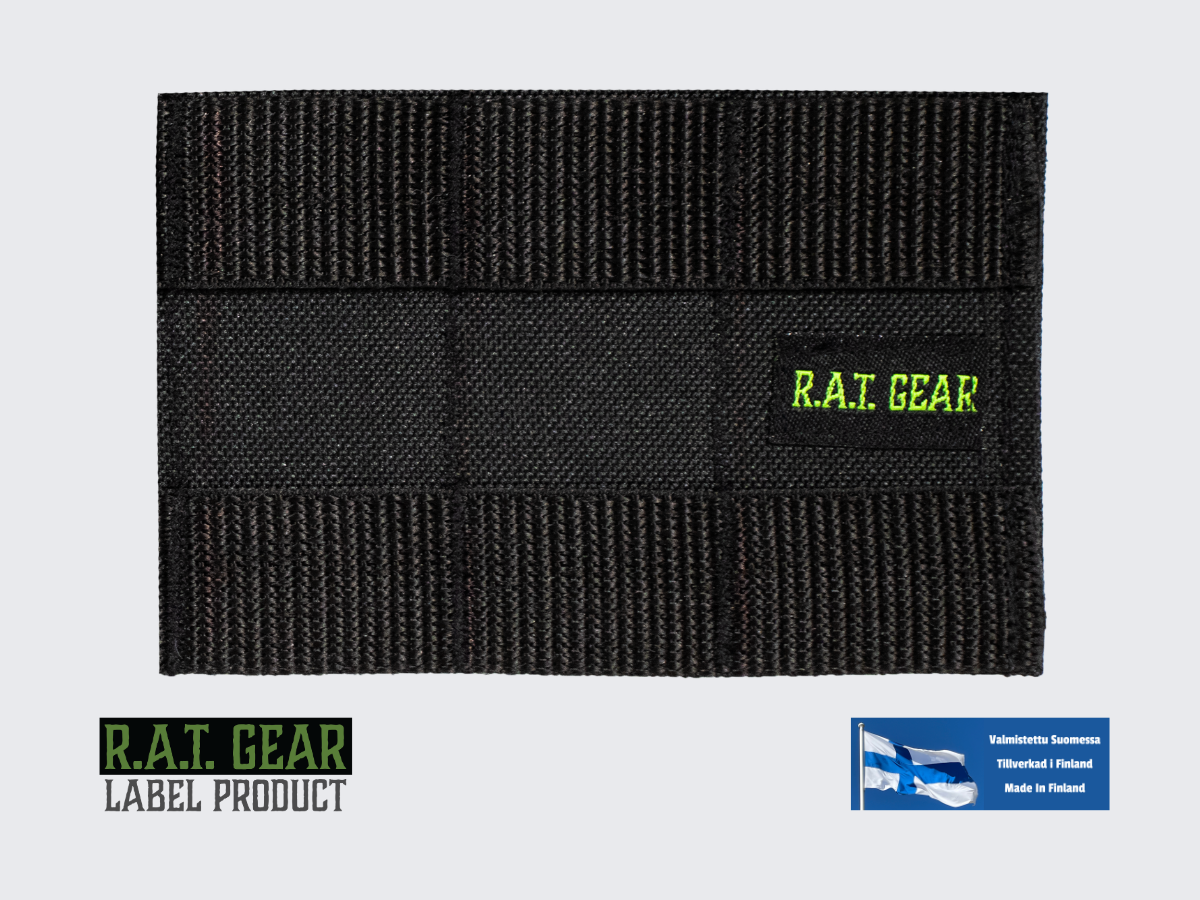 Musta 2x3 MOLLE Paneeli koukkukiinnityksellä silmukka paneeliin reppuihin tai muihin kantolaitteisiin