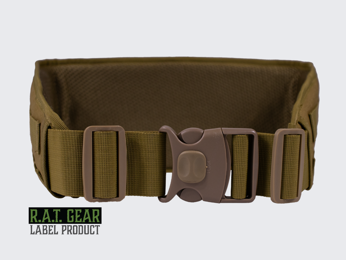 Kojootin ruskea kevytrakenteinen perus taisteluvyö. Coyote brun lätt konstruktion med grundläggande stridsbälte. Coyote brown lightweight basic battle belt.