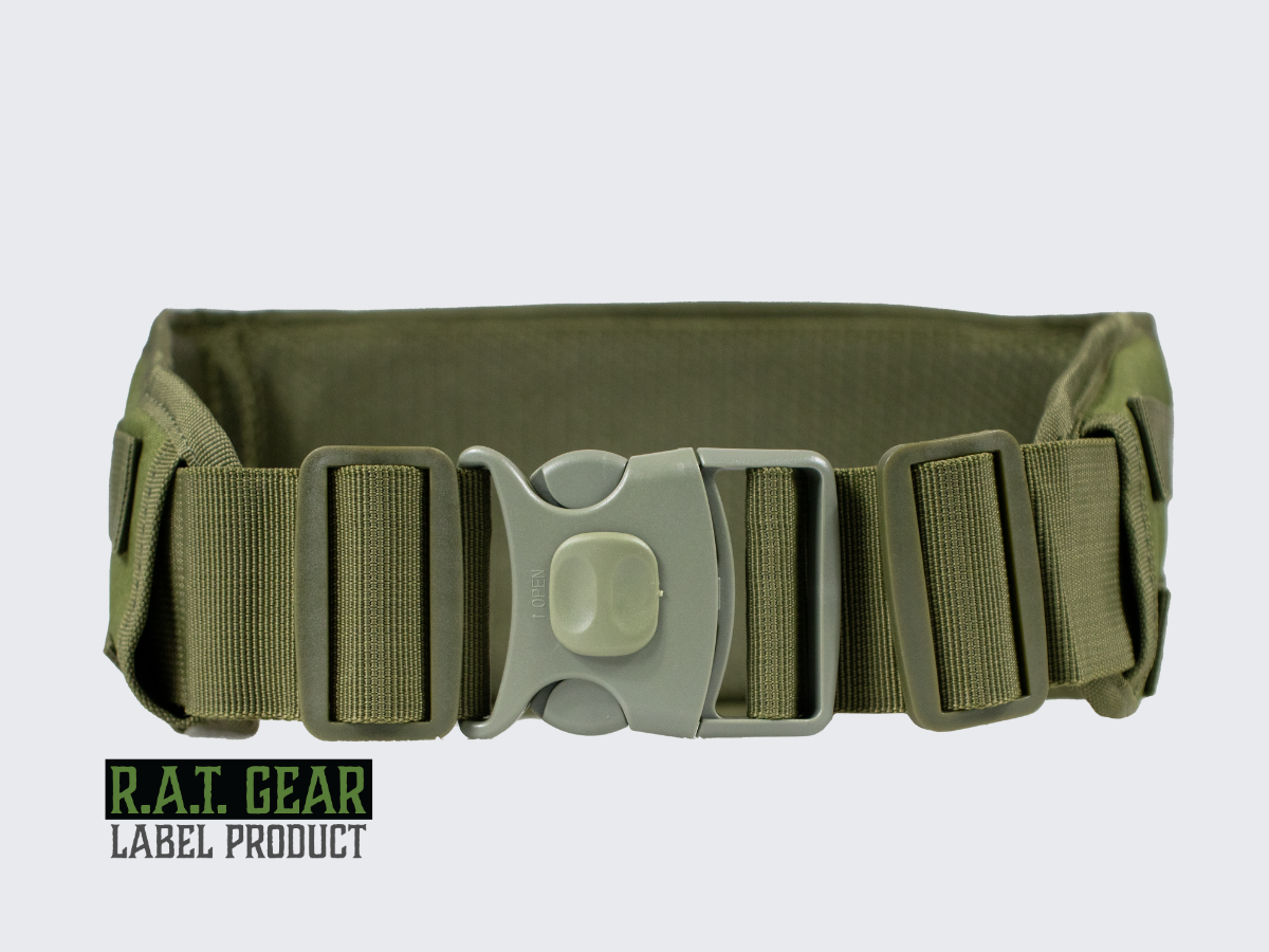 Vihreä kevytrakenteinen perus taisteluvyö. Grön lätt konstruktion med grundläggande stridsbälte. Green lightweight basic battle belt.