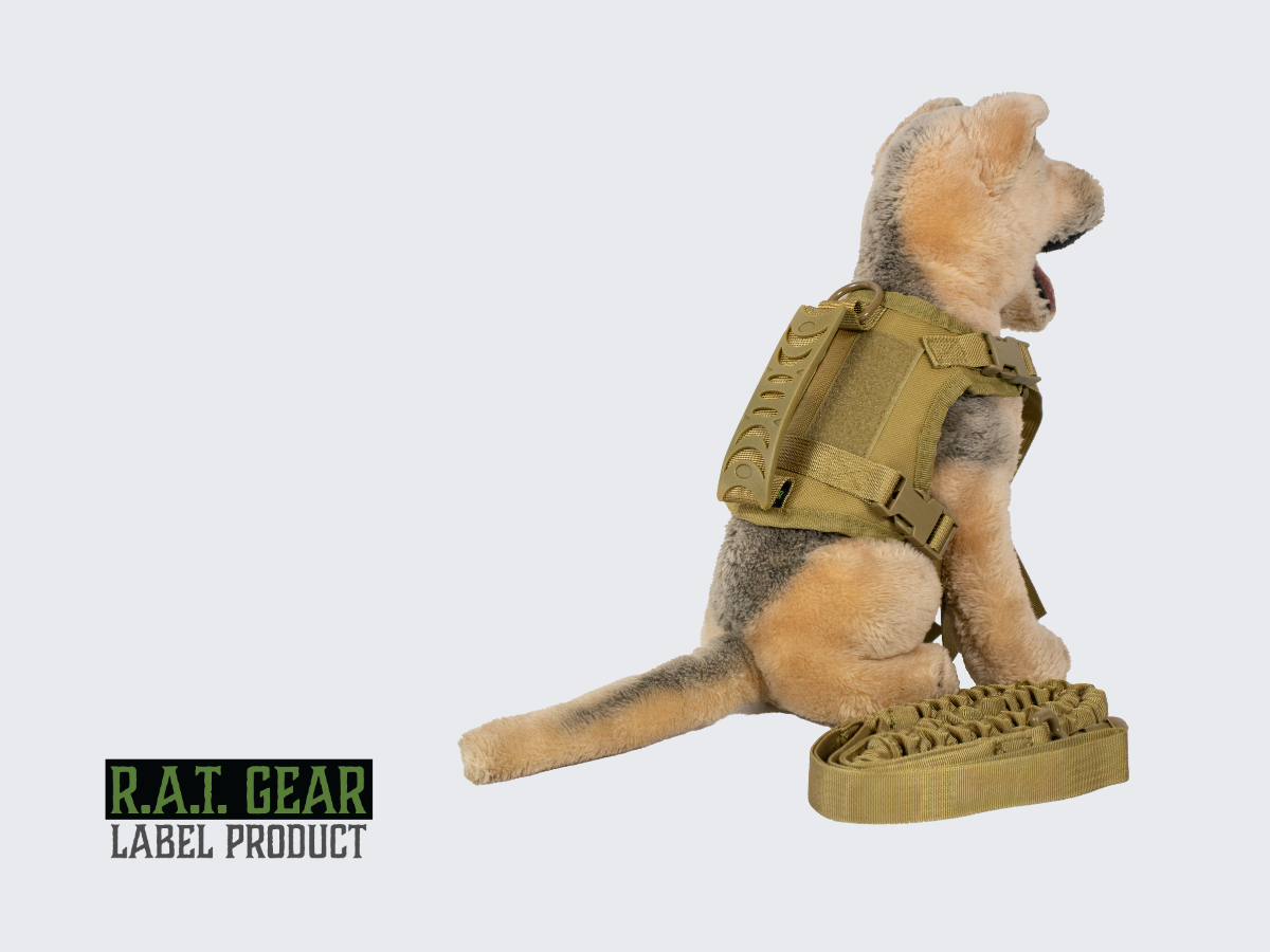 Hiekan väriset taktiset kissan tai pienen koiran valjaat. Tan colored tactical cat or small dog harness.