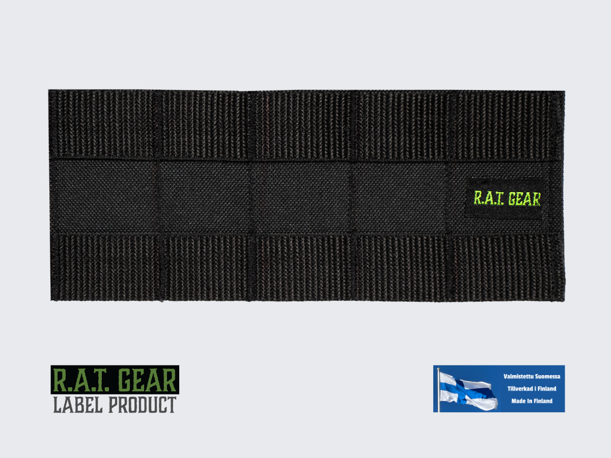 Musta 2x5 MOLLE Paneeli koukkukiinnityksellä silmukka paneeliin reppuihin tai muihin kantolaitteisiin
