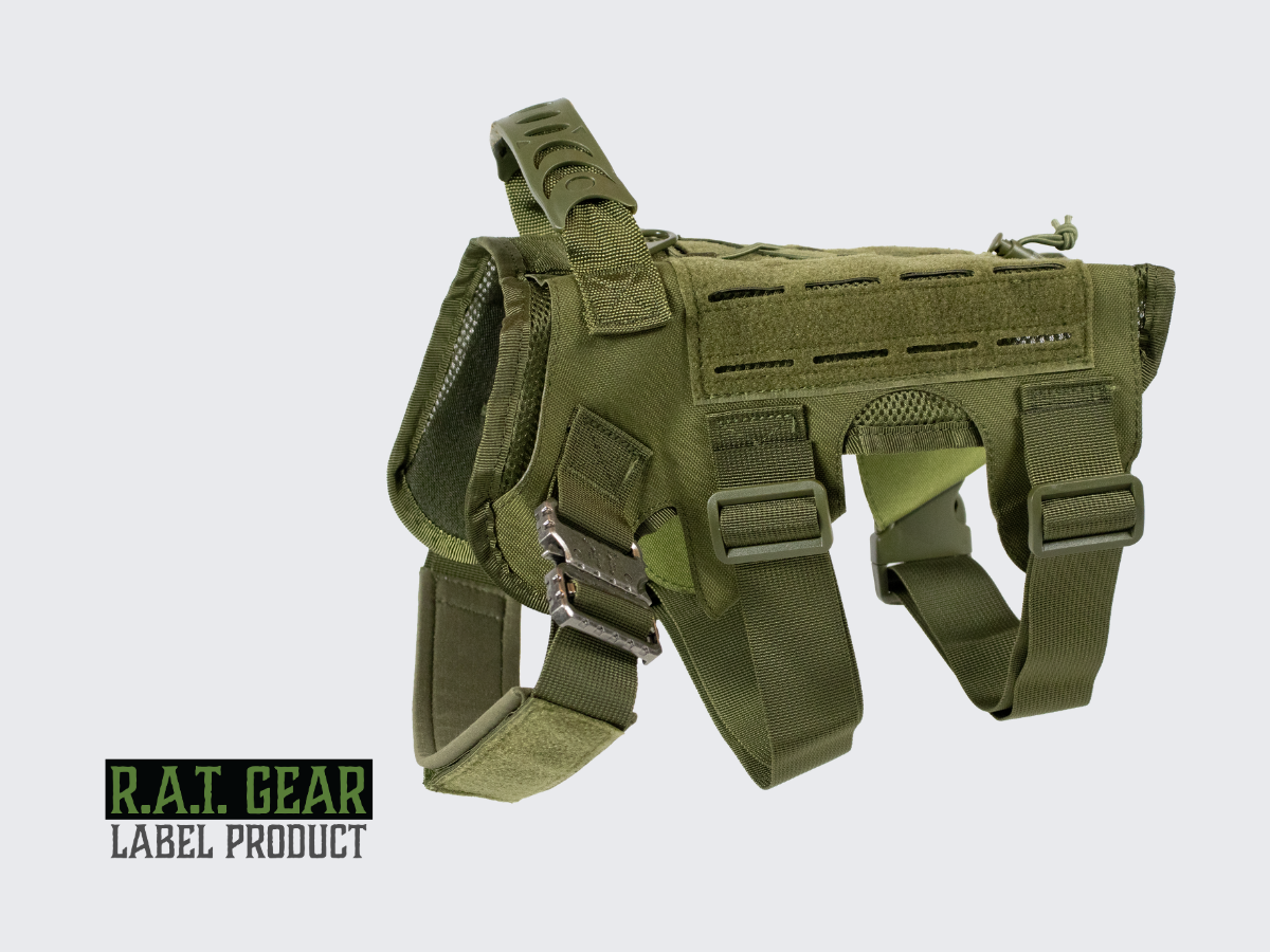 Vihreät Cobra taktiset koiran valjaat. Green Cobra tactical dog harness.