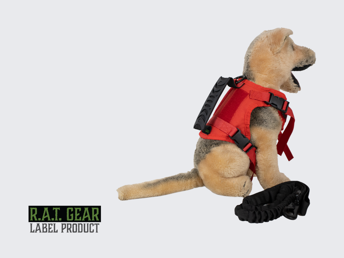 Tactical cat harness - small dog harness Red