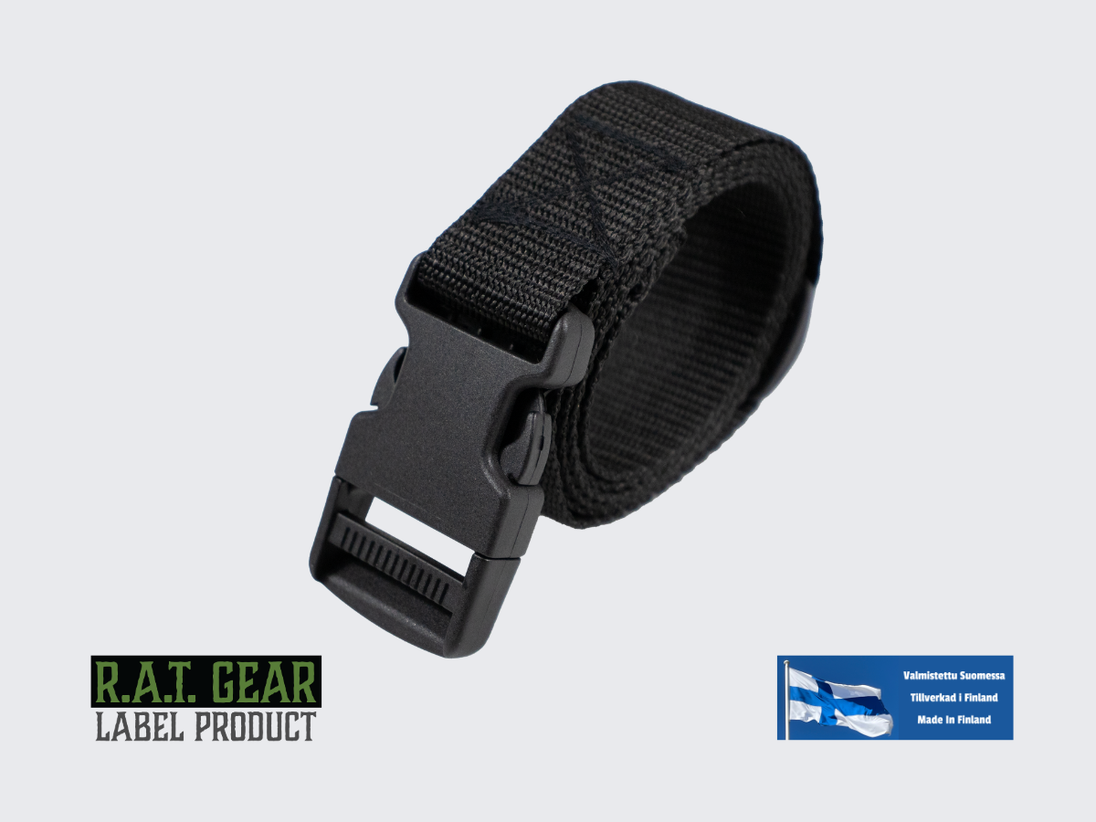 Remmi - Vyö pikalukitussoljella 30 mm 140 cm Musta