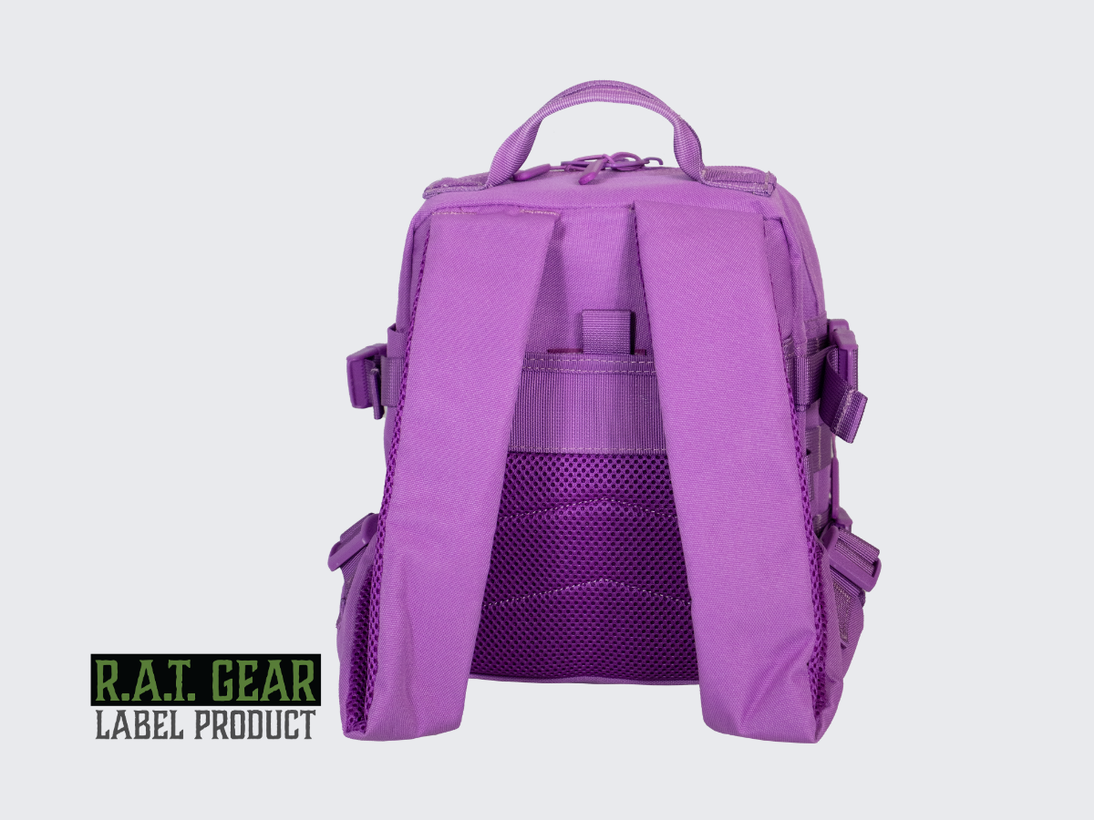 Lila MOlle yhteensopiva taktinen Prinsessa reppu. Lila MOLLE-kompatibel taktisk Prinsessa ryggsäck. Lilac MOLLE-compatible tactical Princess backpack.