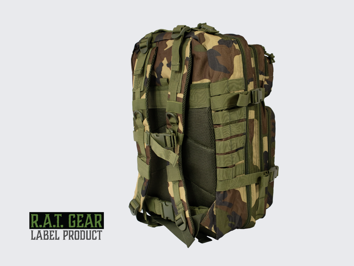 Monipuolinen, laadukas ja kestävä Woodland kuvioinen rynnäkköreppu Patrol 35L jokapäiväiseen käyttöön. A versatile, high-quality and durable Woodland pattern assault backpack Patrol 35L for everyday use.