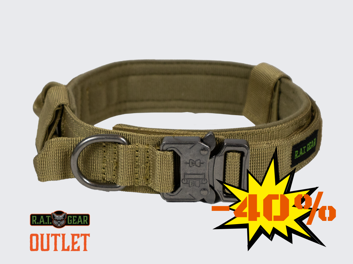 Tactical Dog collar Heavy Duty Tan